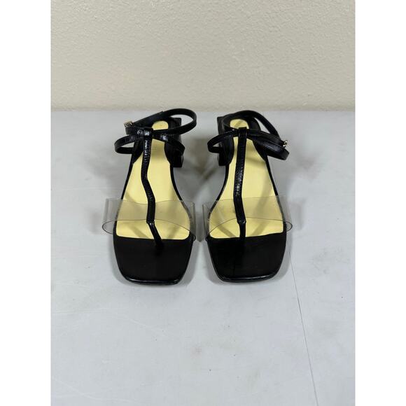 Tory Burch Block T Heel Strappy Sandals size 6.5 Black - Picture 2 of 8